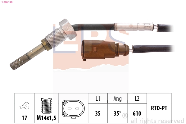 1220199 EPS EPS MITSUBISHI датчик температури ВГ Grandis 2,0DI-D -10
