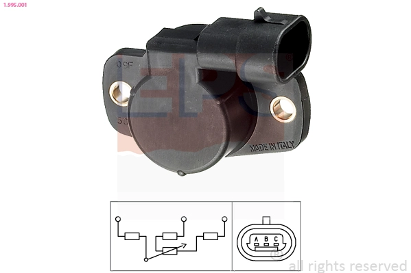 1995001 EPS EPS CITROEN датчик положення дросельної заслонки Berlingo 14/1,8 96-, PEUGEOT 306/406/Partner