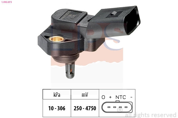 1993073 EPS EPS VW Датчик тиску у впускному трубопроводі BORA Variant (1J6) 1.9 TDI 01-05, GOLF IV Variant (1J5) 1.9 TDI 01-06, SEAT TOLEDO II 1.9 TDI 00-04