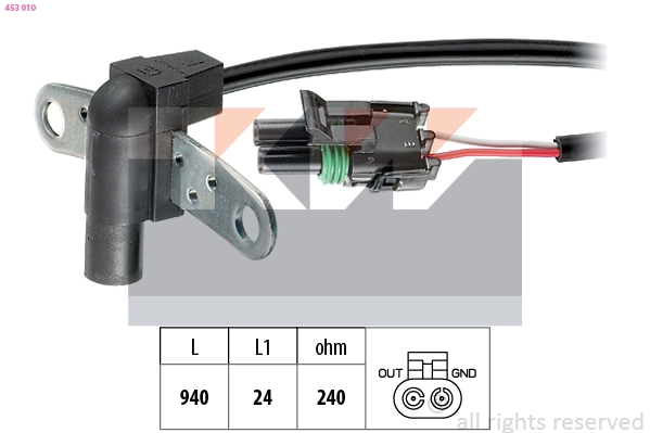 453010 KW 453 010 KW Датчик  р/вала,  к/вала (аналог EPS 1.953.010/Facet 9.0010 )