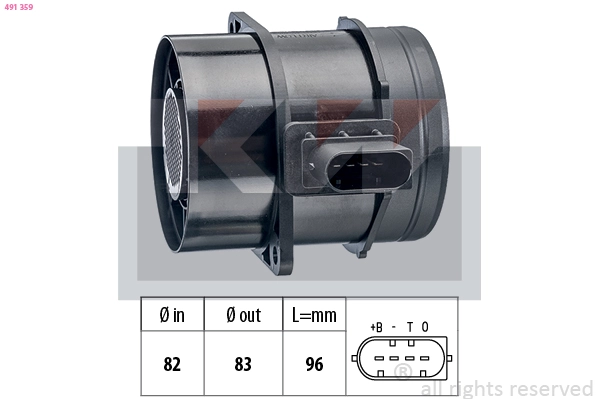 491359 KW 491 359 KW Витратомір повітря  (аналог EPS 1.991.359/Facet 10.1359 )