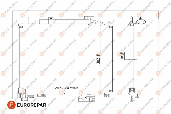 1610162080 EUROREPAR Радиатор кондиционера