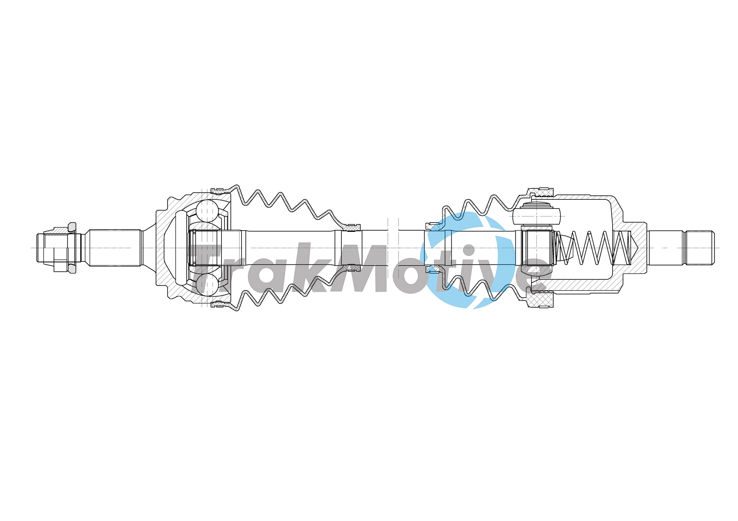 301999 TrakMotive TRAKMOTIVE CITROEN Напіввісь передня ліва C4 GRAND PICASSO II 1.2 THP 130 14-, OPEL GRANDLAND / GRANDLAND X 1.2 17-, PEUGEOT 3008 II 1.2 16-
