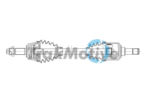 301316 TrakMotive TRAKMOTIVE FIAT піввісь лів. L=608,5mm 25/22 зуб. 500 0.9 12-, 500 C 1.4 09-
