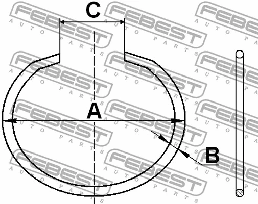 CC530X2 FEBEST Кільце стопорне