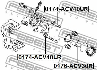 0174ACV40LR FEBEST Втулка напрямна супорта гальмівного заднього