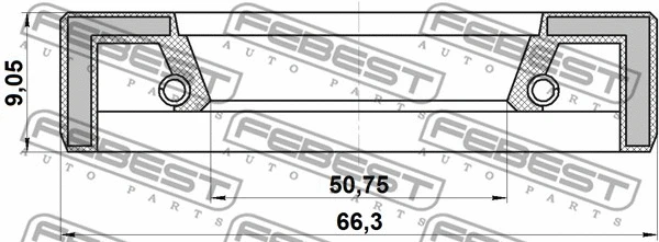 95FAY52660909X FEBEST САЛЬНИК ПРИВОДА (52X66X9.1)