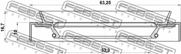 95HDS35631016C FEBEST САЛЬНИК ПРИВОДУ 33.3X63.25X10X16.7, TOYOTA, LEXUS (вир-во FEBEST)