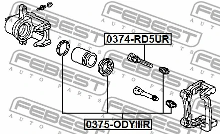 0375ODYIIIR FEBEST ремкомплект супорта гальмівного заднього
