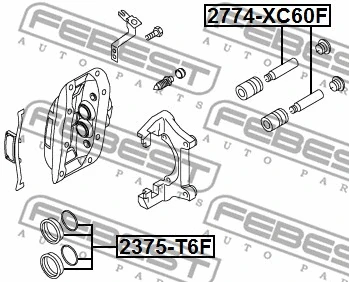 2375T6F FEBEST Ремонтний комплект, гальмівний супорт