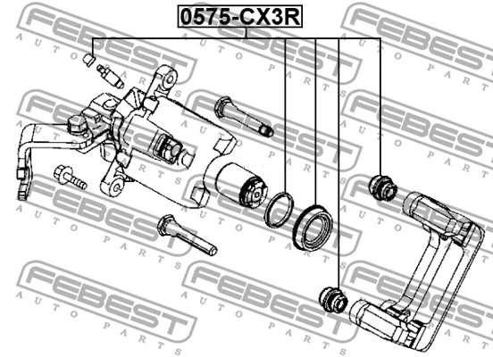 0575CX3R FEBEST РЕМКОМПЛЕКТ СУППОРТУ ГАЛЬМОВОГО ЗАДНЬОГО