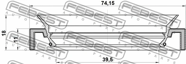 95HAY41741118C FEBEST Сальник приводу 39.5x74.15x11x18 LAND CRUISER 2.7-4.2 90-