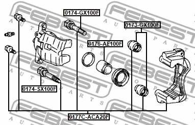 0177CACA20F FEBEST Скоба гальмівного супорта