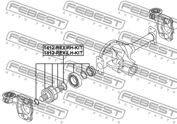 1412REXILHKIT FEBEST Піввісь перед.(27X154.2X27) ACTYON/REXTON/KYRON 2.0-3.2 02- Л.