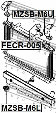 MZSBM6U FEBEST ВТУЛКА КРЕПЛЕНИЯ РАДИАТОРА
