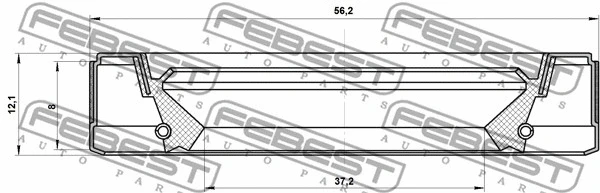 95GEY39560812C FEBEST Сальник приводу (37.2x56.2x8x12.1) MB C-class (W204)/E-class (W212)/S-class (W221) 2.5-5.5 07-20