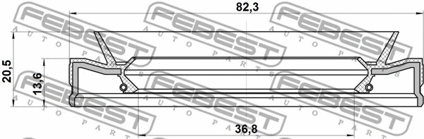 95HES38821420X FEBEST Сальник приводу 36.8x82.3x13.6x20.5