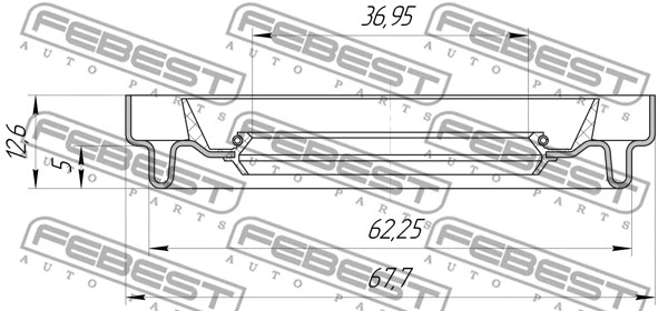 95HDS38620513X FEBEST САЛЬНИК (38X62X5X12,6) (MAZDA 3 BK 2003-2008) FEBEST