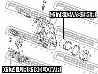 0174URS190LOWR FEBEST Напрямний палець, гальмівний супорт
