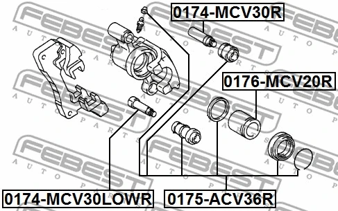 0175ACV36R FEBEST Елементи гальмівного супорта