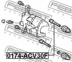 0174ACV30F FEBEST ВТУЛКА НАПРЯМНА СУПОРТА ГАЛЬМІВНОГО ПЕРЕДНЬОГО