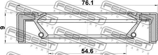 95GAY56760909C FEBEST Сальник приводу 54.65x76.1x9x9