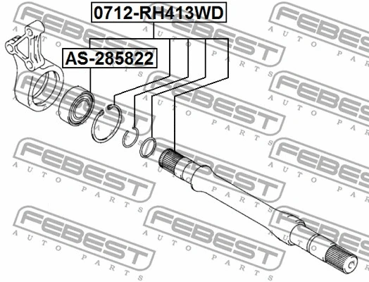 AS285822 FEBEST Підшипник привідного вала