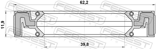 95QAS41621212X FEBEST САЛЬНИК ПРИВОДУ HYUNDAI, KIA, SSANGYONG (вир-во FEBEST)