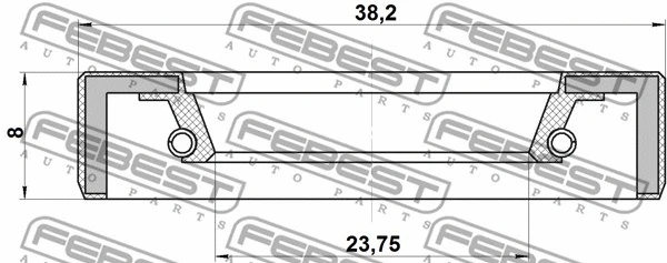 95FBY26380808X FEBEST Сальник піввісі 26x38x8 Jimny 98-