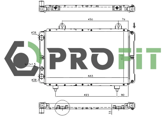 17400083 PROFIT Радиатор двигателя
