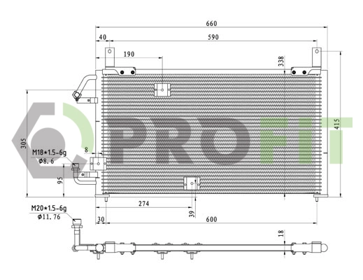 17700103 PROFIT Радиатор кондиционера