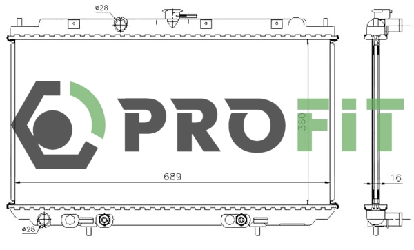 17400253 PROFIT Радиатор двигателя