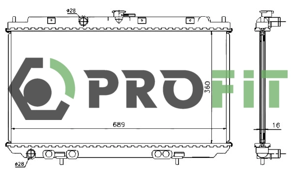 17400258 PROFIT Радиатор двигателя