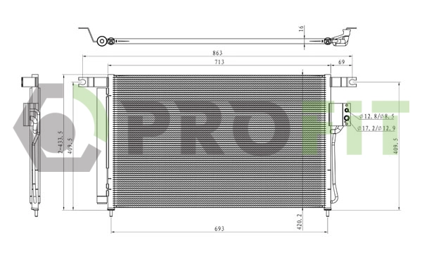 17700141 PROFIT Радиатор кондиционера