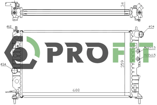 17400375 PROFIT Радиатор двигателя