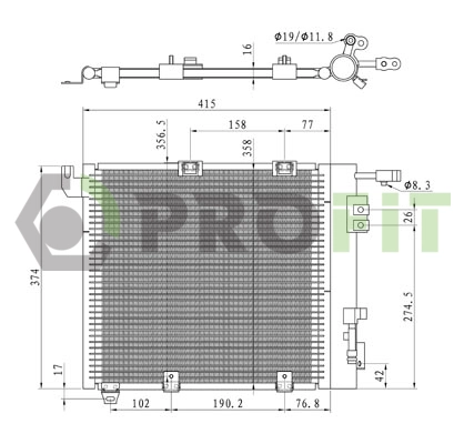 17700372 PROFIT Радиатор кондиционера