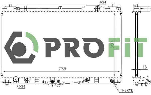 17400408 PROFIT Радиатор двигателя