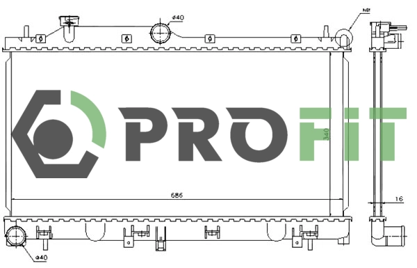 17400351 PROFIT Радиатор двигателя