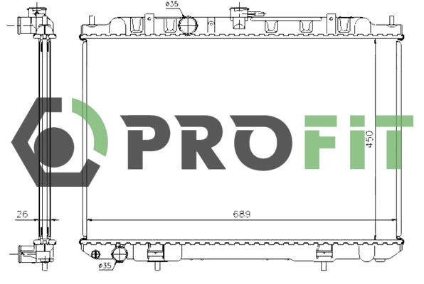 17400251 PROFIT Радиатор двигателя