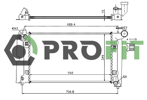 17400400 PROFIT Радиатор двигателя