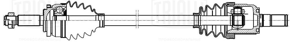 AR902 TRIALLI Привід колеса Hyundai Solaris II (17-)/Kia Rio (17-) 1.4i AT (перед. лів.) (AR 902) Trialli