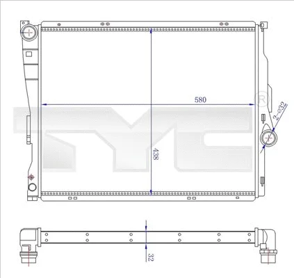 7030006R TYC Радиатор двигателя