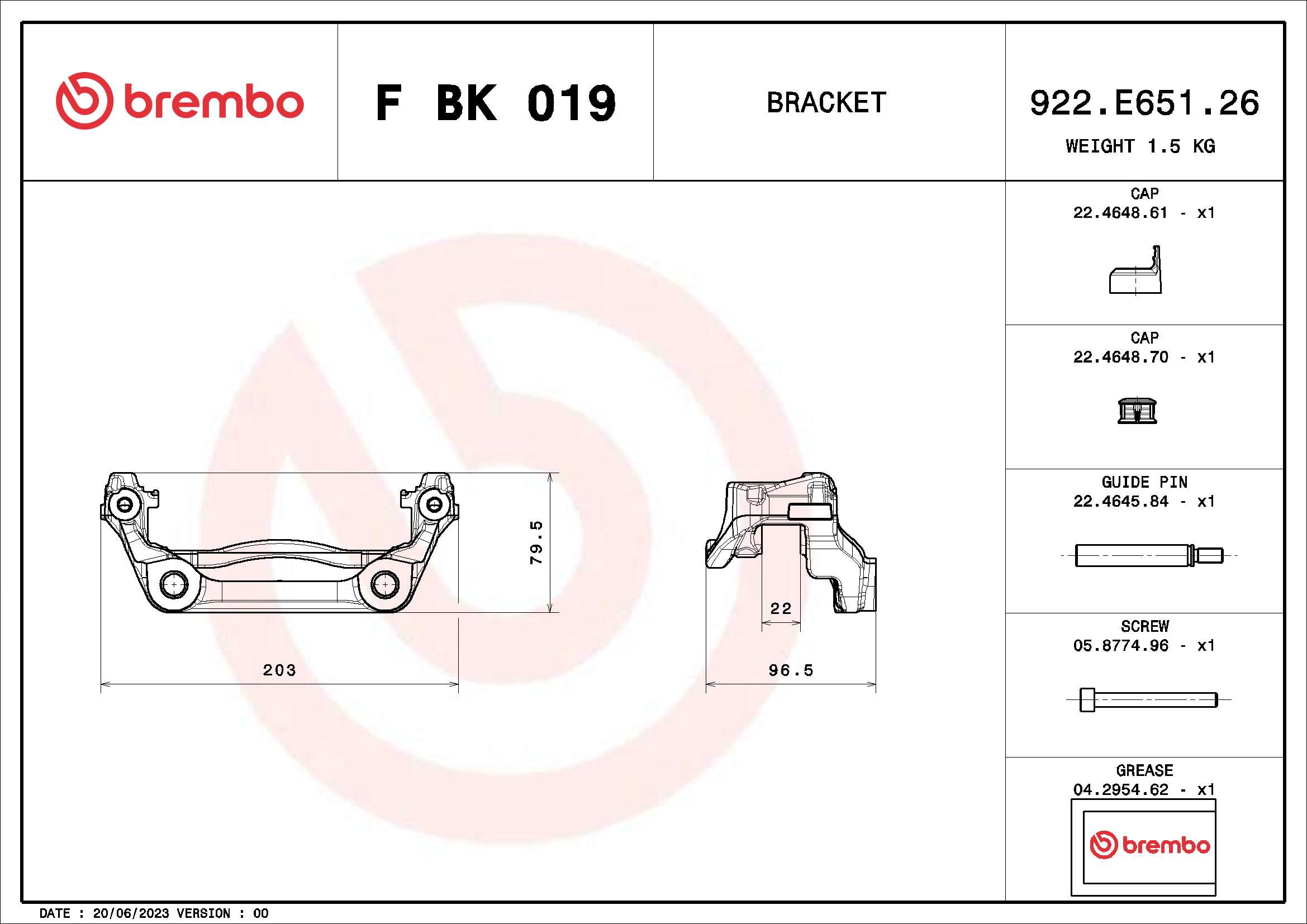 FBK019 BREMBO Скоба, супорт гальма задн лів/прав MERCEDES SPRINTER 3,5-T (B907), SPRINTER 3,5-T (B907, B910), SPRINTER 3-T (B907), SPRINTER 3-T (B910), SPRINTER 3-T (B910, B907) 2.0D-Electric 02.18-