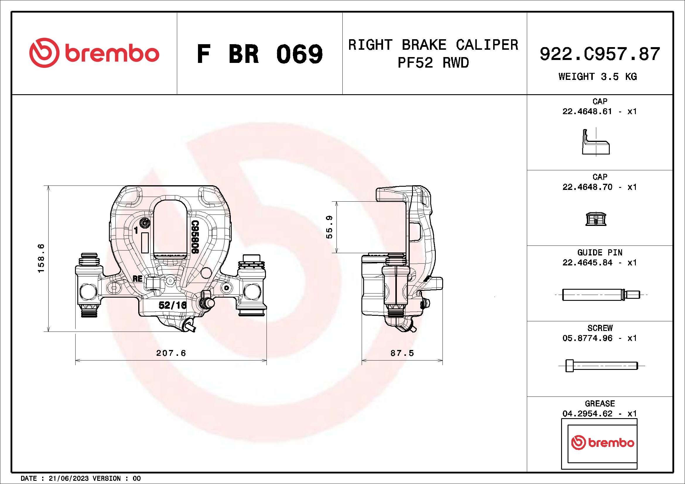 FBR069 BREMBO Тормозной суппорт