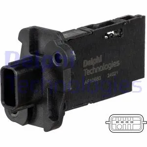 AF1066012B1 DELPHI Витратомір повітря (4 pin, картрідж) INFINITI Q50, Q60  NISSAN MICRA V, NAVARA NP300, NV300, NV400, QASHQAI II, X-TRAIL, X-TRAIL III  OPEL MOVANO B, VIVARO B  RENAULT ALASKAN 1.5D-3.0 02.10-
