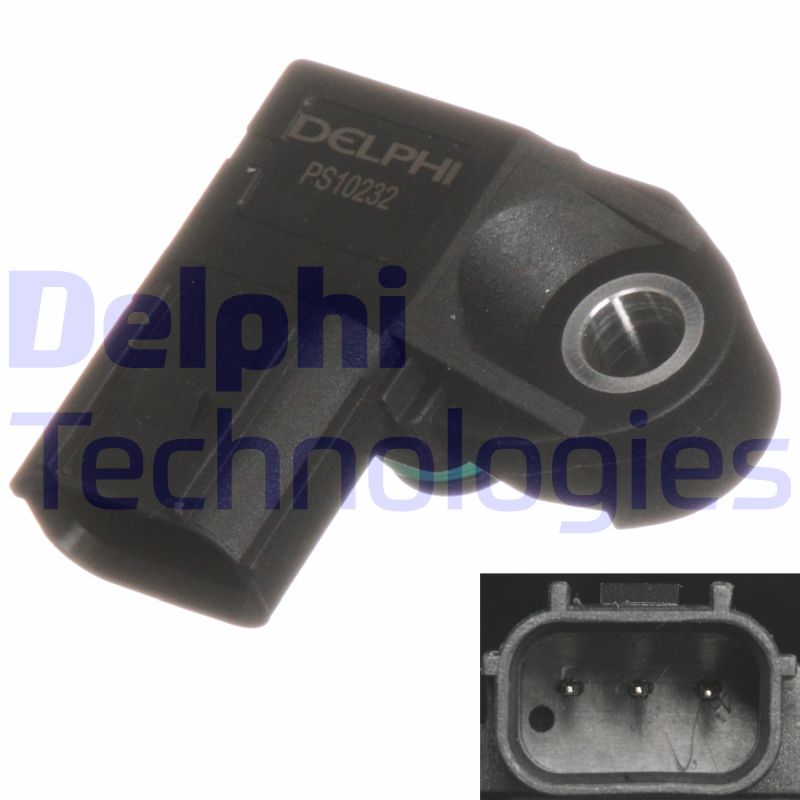 PS1023212B1 DELPHI Датчик тиску у впускному колекторі (3 pin) ACURA MDX, RDX, TLX  HONDA ACCORD IX, ACCORD VIII, CITY V, CIVIC IX, CIVIC VIII, CIVIC X, CROSSTOUR I, CR-V III, CR-V IV, CR-V V, CR-Z, FR-V 1.2-3.7 09.05-
