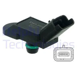 PS10192 DELPHI Датчик тиску у впускному колекторі (3 pin) DS DS 3, DS 4  CITROEN C4, C4 GRAND PICASSO I, C4 GRAND PICASSO II, C4 I, C4 PICASSO I, C5 III, DS3, DS4, DS5  MINI (R56), (R57) 1.6 02.06-