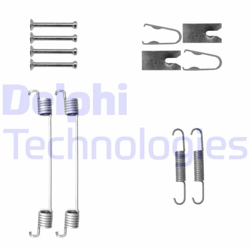 LY1431 DELPHI Монтажний набір гальмівної колодки FIAT 500, 500 C, 500E  LADA VESTA  NISSAN MICRA C+C III, MICRA III, NOTE, NV400, TIIDA  RENAULT CLIO III, MODUS  TOYOTA AYGO X, YARIS 1.0-Electric 03.02-