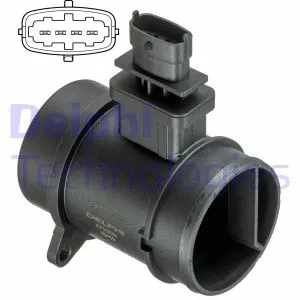 AF1063612B1 DELPHI Витратомір повітря (4 pin, модуль) OPEL AGILA B  SUZUKI SPLASH 1.3D 01.08-