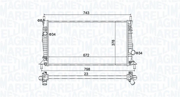 350213157400 MAGNETI MARELLI Радиатор двигателя